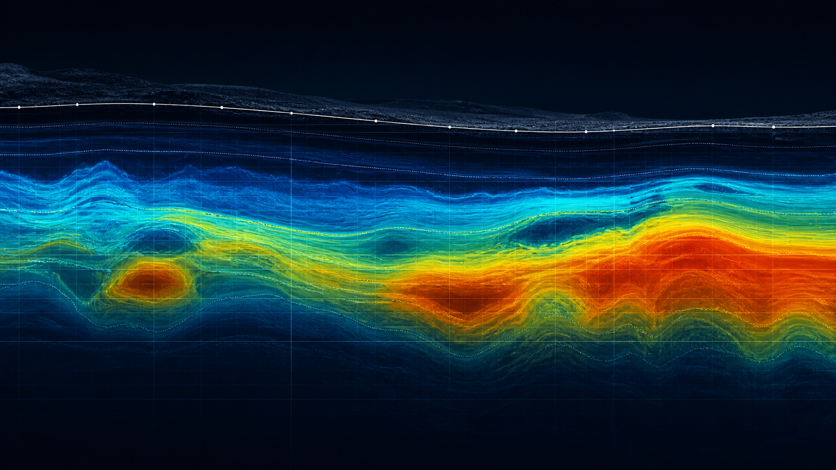 Geophysical survey output — resistivity cross-section showing underground conditions